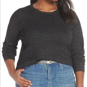 Halogen Shimmer Knit Sweater (Plus Size)